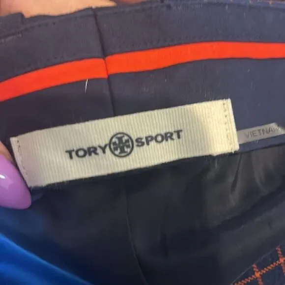 Tory Burch Tory Sport Blue/Red Plaid YARN-DYED TWILL GOLF